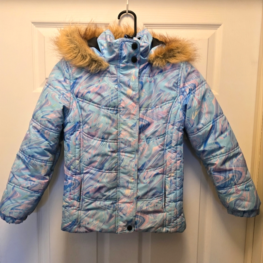 Kids' Blue Patterned Winter Jacket